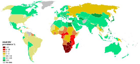 Estimated HIV/AIDS prevalence