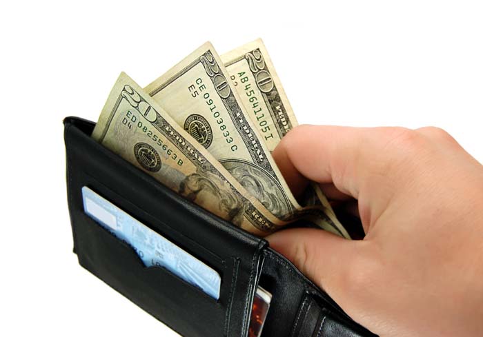 a wallet of money - savings if you quit smoking
