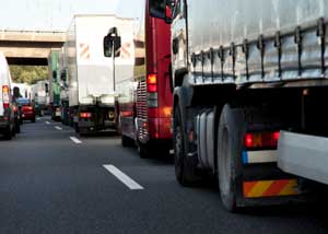 Diesel exhaust fumes in traffic