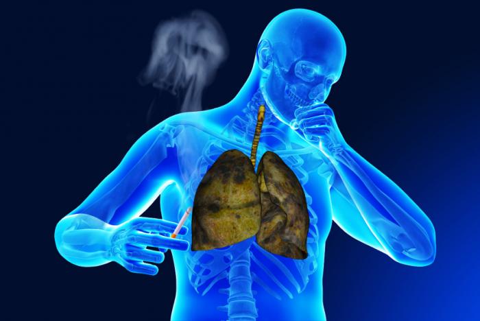 diagram of smoking man and internal organs