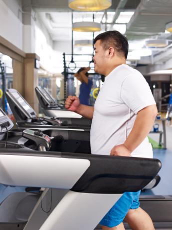 overweight man on treadmill